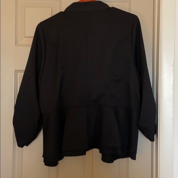 Black military style jacket with poplin back - Picture 5 of 6